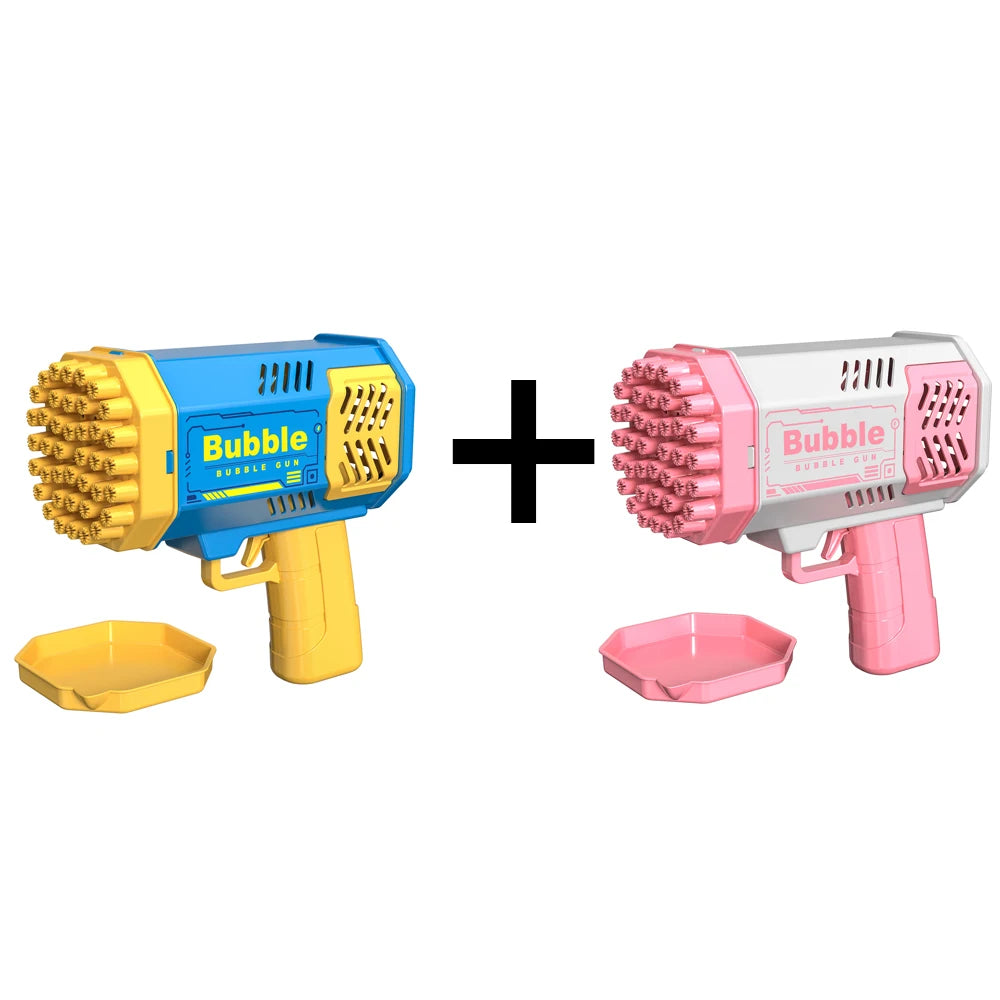 One Loaded Kids 40 Hole Launcher Handheld Portable Automatic Bubble Gun LED Light (Bubble Liquid & Batteries Excluded)
