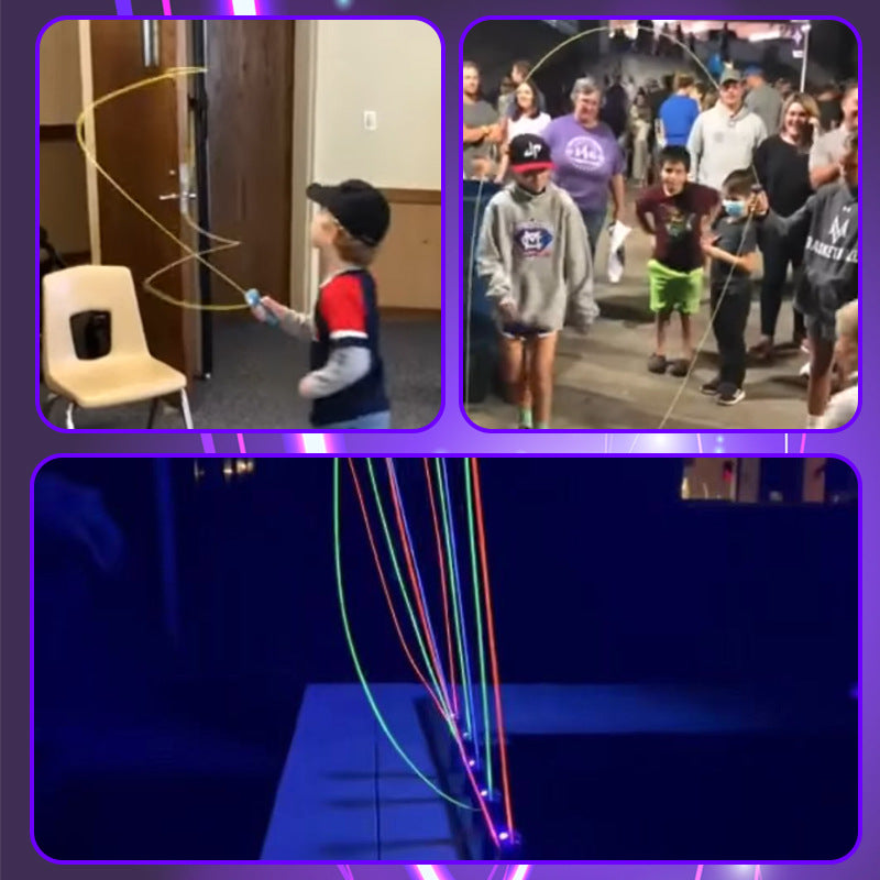 String Rope Glow in The Dark String Rope Launcher Luminous Portable Handheld String Stress Relief Toy For Kids Party Gift