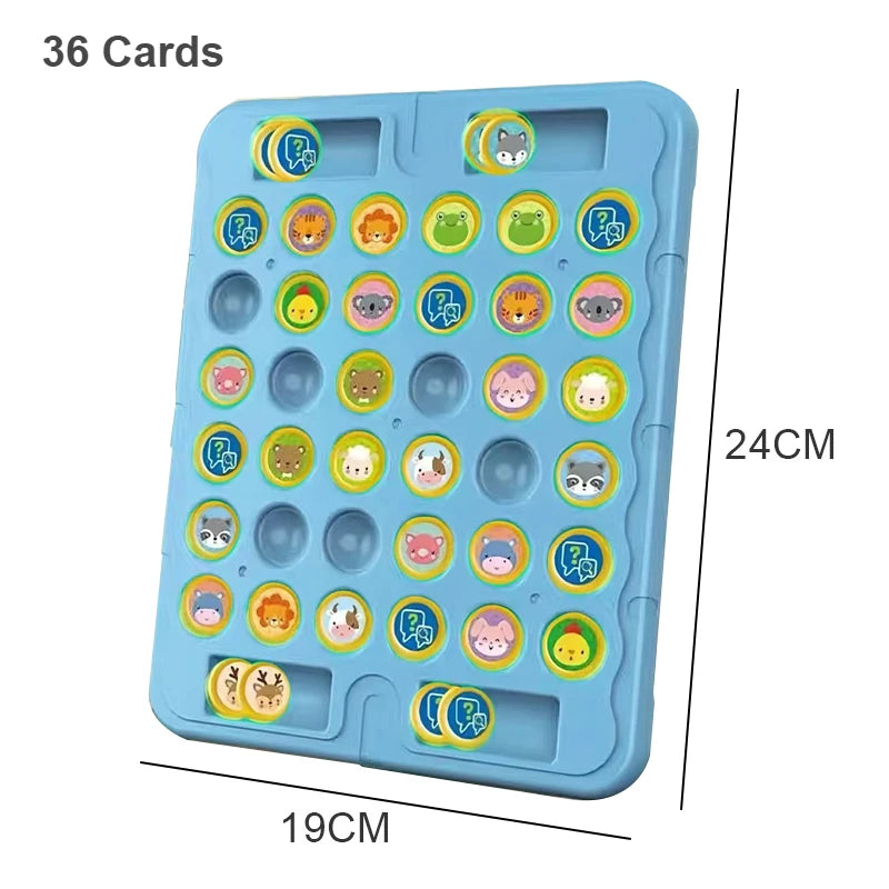 Kids Battle Chess Educational Toy Observation Concentration Training Fun Animal Flip Chess Parent-child Interactive Game Toys