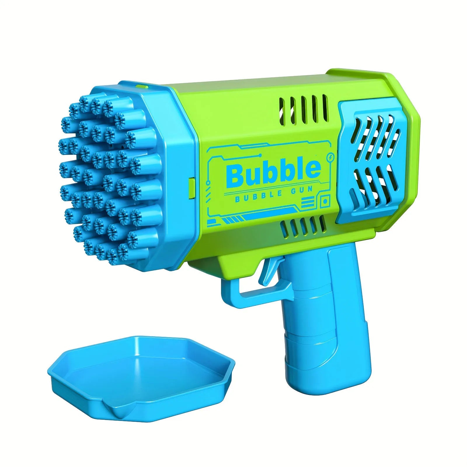 One Loaded Kids 40 Hole Launcher Handheld Portable Automatic Bubble Gun LED Light (Bubble Liquid & Batteries Excluded)