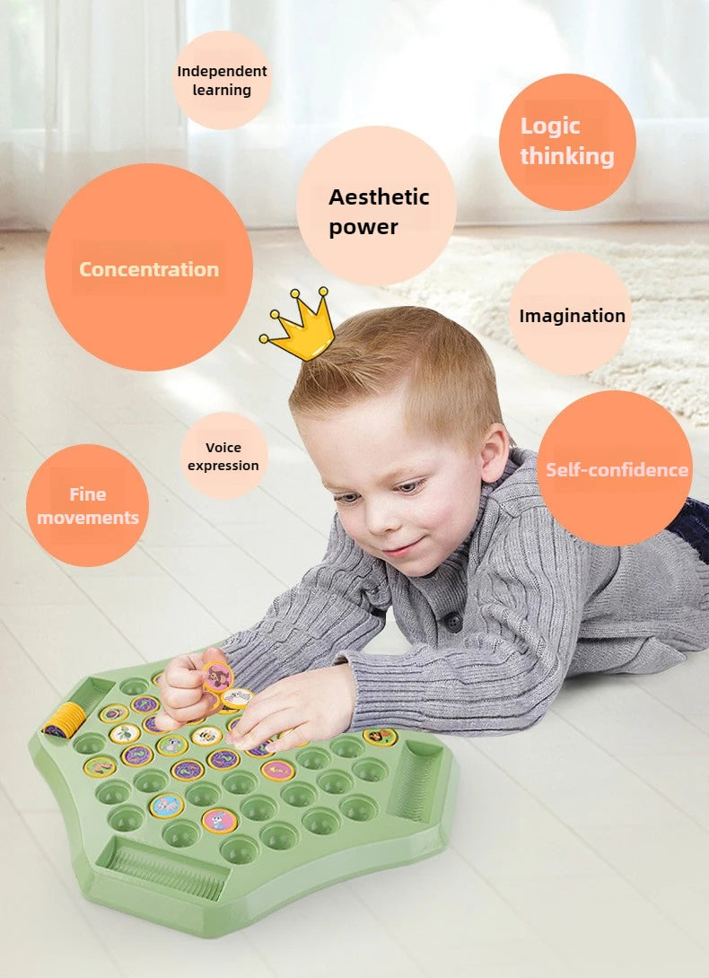 Kids Battle Chess Educational Toy Observation Concentration Training Fun Animal Flip Chess Parent-child Interactive Game Toys
