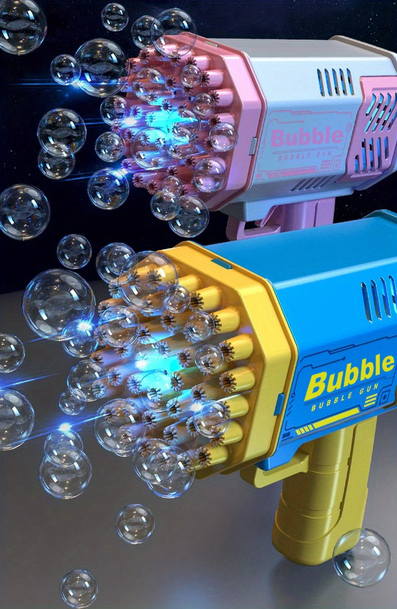 One Loaded Kids 40 Hole Launcher Handheld Portable Automatic Bubble Gun LED Light (Bubble Liquid & Batteries Excluded)