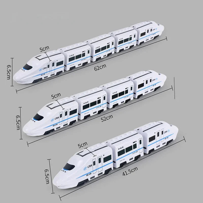 Kids DIY Simulation High Speed Railway Train Toy Car Electric Sound Light Model Train Educational Toys Boys Girls Gift Birthday