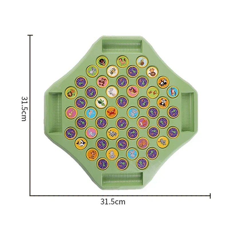 Kids Battle Chess Educational Toy Observation Concentration Training Fun Animal Flip Chess Parent-child Interactive Game Toys