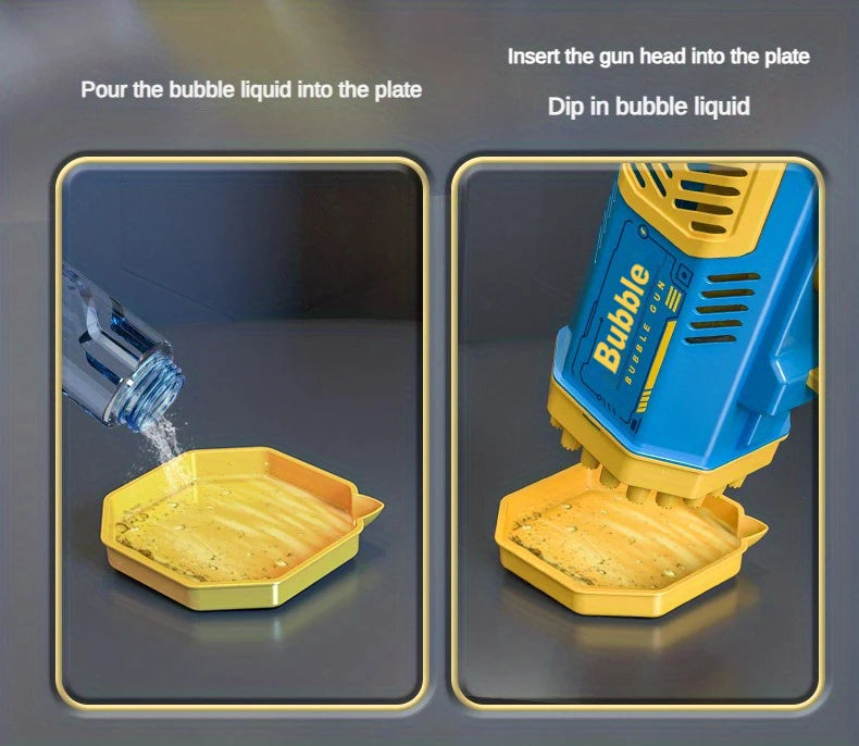 One Loaded Kids 40 Hole Launcher Handheld Portable Automatic Bubble Gun LED Light (Bubble Liquid & Batteries Excluded)