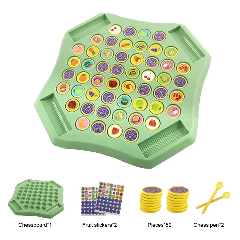 Kids Battle Chess Educational Toy Observation Concentration Training Fun Animal Flip Chess Parent-child Interactive Game Toys