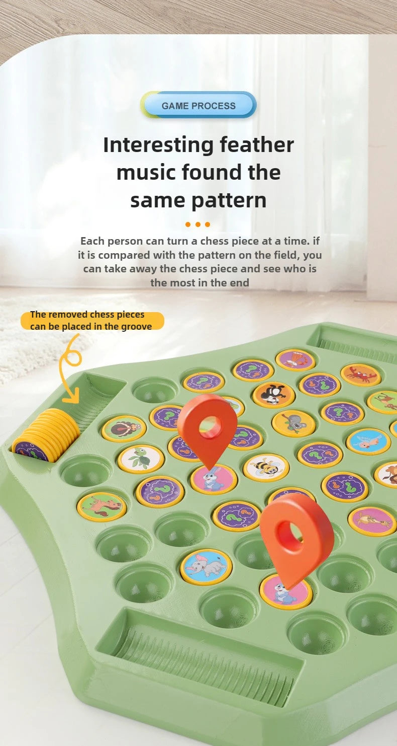 Kids Battle Chess Educational Toy Observation Concentration Training Fun Animal Flip Chess Parent-child Interactive Game Toys