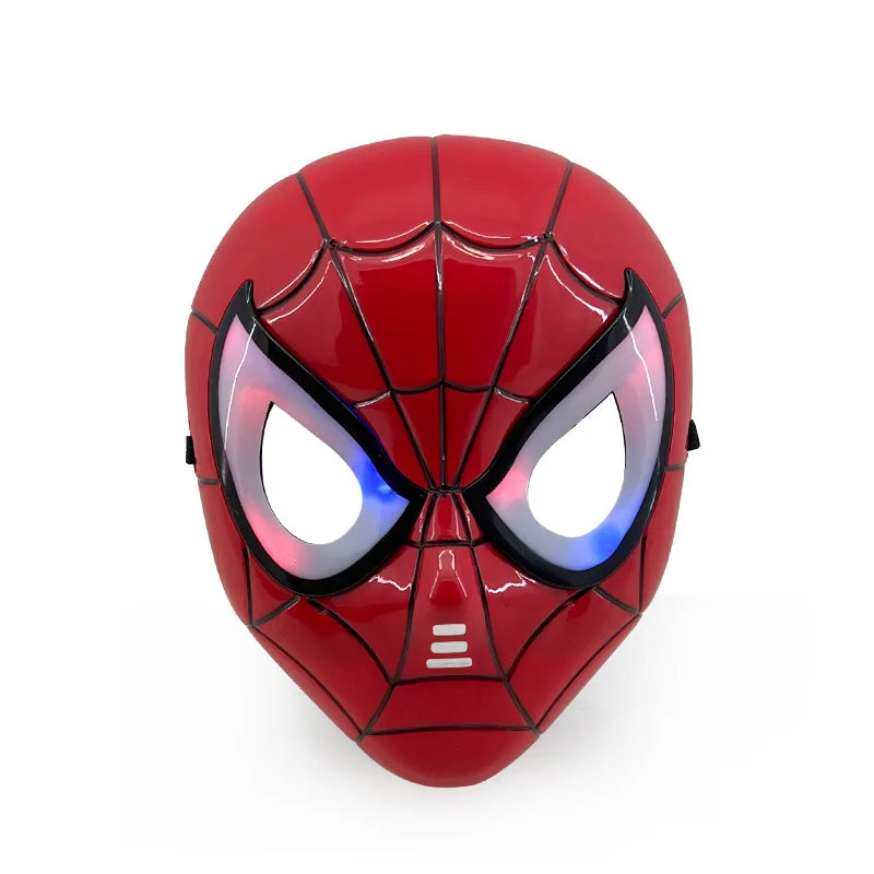 Disney Anime Spider-Man LED Light Mask Cool Cartoon Iron Man Captain America Costume Party Stage Performance Prop Children Gift