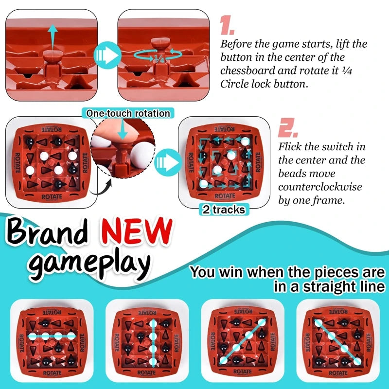 Logic Chess Track Game Educational Toy, Track Chess Game, Four In A Row Game, Fun Table Top 2 Players Puzzle Board Game Set