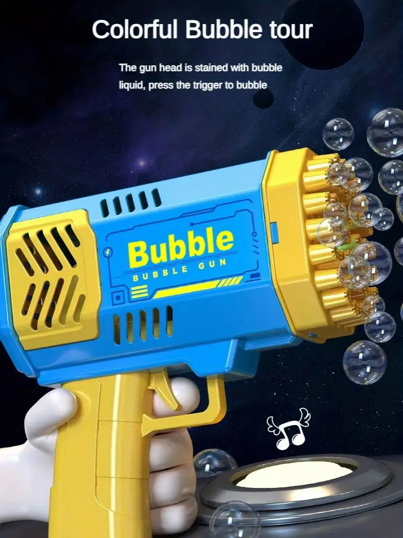 One Loaded Kids 40 Hole Launcher Handheld Portable Automatic Bubble Gun LED Light (Bubble Liquid & Batteries Excluded)