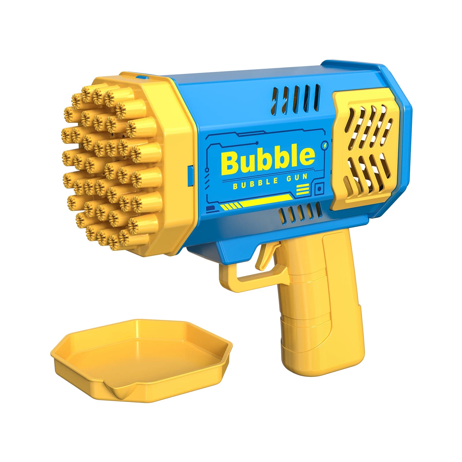 One Loaded Kids 40 Hole Launcher Handheld Portable Automatic Bubble Gun LED Light (Bubble Liquid & Batteries Excluded)