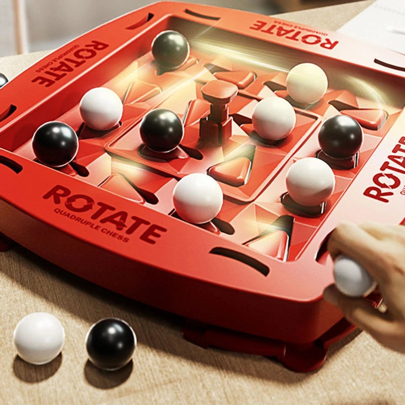 Logic Chess Track Game Educational Toy, Track Chess Game, Four In A Row Game, Fun Table Top 2 Players Puzzle Board Game Set