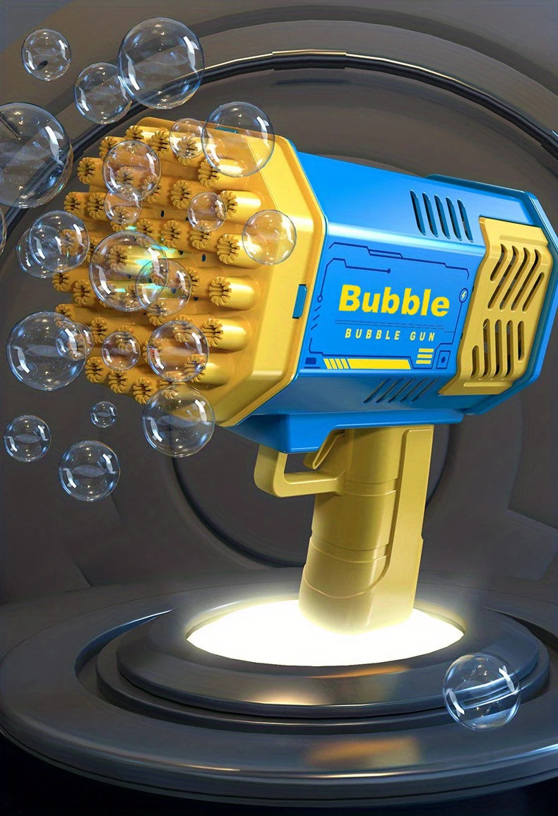 One Loaded Kids 40 Hole Launcher Handheld Portable Automatic Bubble Gun LED Light (Bubble Liquid & Batteries Excluded)