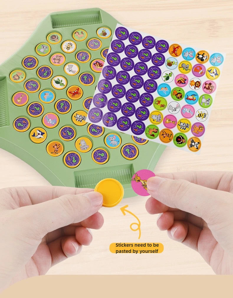 Kids Battle Chess Educational Toy Observation Concentration Training Fun Animal Flip Chess Parent-child Interactive Game Toys