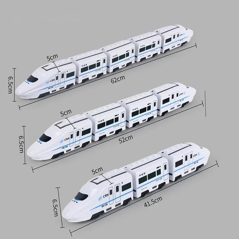 Kids DIY Simulation High Speed Railway Train Toy Car Electric Sound Light Model Train Educational Toys Boys Girls Gift Birthday